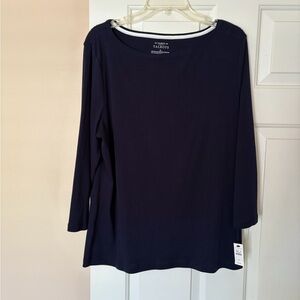 Talbots Women's Navy Long Sleeve Top with tag